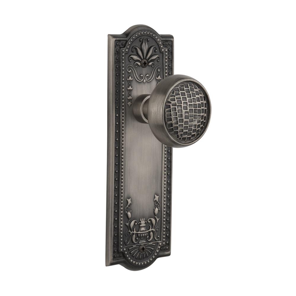 Nostalgic Warehouse MEACRA Passage Knob Meadows Plate with Craftsman Knob in Antique Pewter